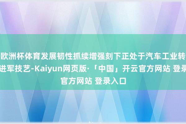 欧洲杯体育发展韧性抓续增强刻下正处于汽车工业转型的进军技艺-Kaiyun网页版·「中国」开云官方网站 登录入口