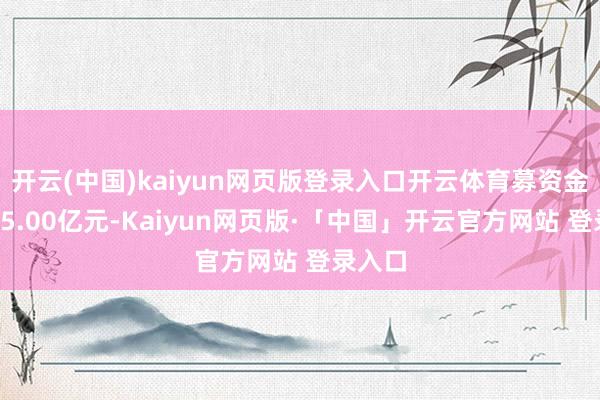 开云(中国)kaiyun网页版登录入口开云体育募资金额为15.00亿元-Kaiyun网页版·「中国」开云官方网站 登录入口