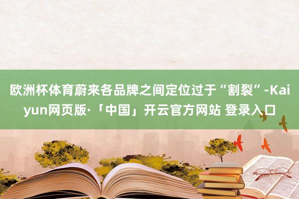 欧洲杯体育蔚来各品牌之间定位过于“割裂”-Kaiyun网页版·「中国」开云官方网站 登录入口