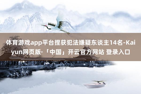 体育游戏app平台捏获犯法嫌疑东谈主14名-Kaiyun网页版·「中国」开云官方网站 登录入口