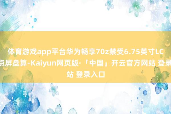 体育游戏app平台华为畅享70z禁受6.75英寸LCD水点屏盘算-Kaiyun网页版·「中国」开云官方网站 登录入口